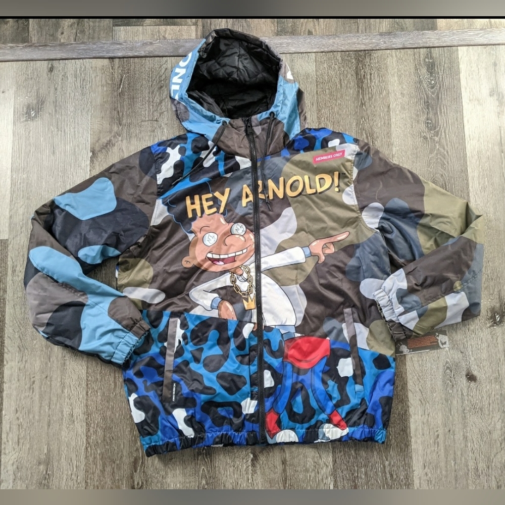 Members Only X Nickelodeon Mens Hey Arnold Jacket Large